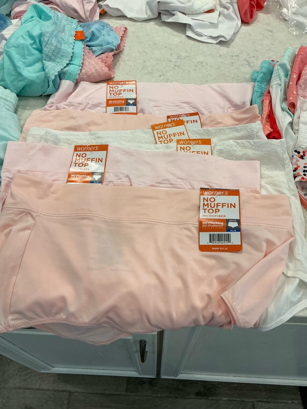 Warner's Pink & Light Pink Girls' No Muffin Top Briefs - 6 pack